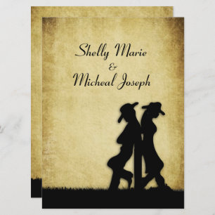 Faire-part de mariage rustique Cowboy