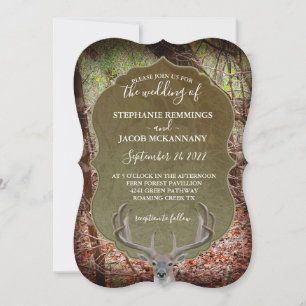 Faire-part de mariage rustique de chasse aux cerfs