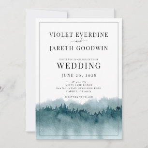 Faire-part de mariage rustique de la forêt d'aquar