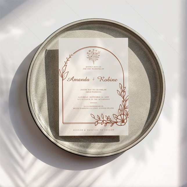 Faire-part de mariage rustique en terre cuite (Créateur téléchargé)