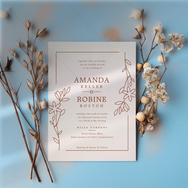 Faire-part de mariage rustique en terre cuite (Créateur téléchargé)