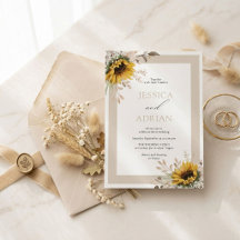 Faire-part de mariage rustique et floral élégant d