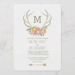 FAIRE-PART DE MARIAGE RUSTIQUE FLORAL DES