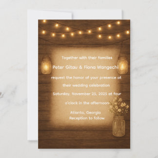 Faire-part de mariage rustique Mason Jar