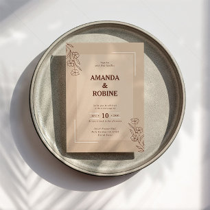 Faire-part de mariage rustique minimaliste