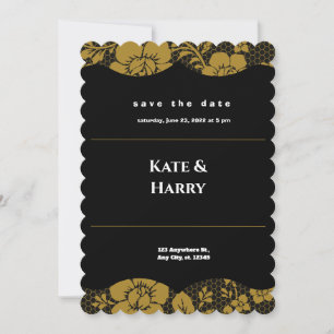 Faire-part de mariage rustique noir et blanc