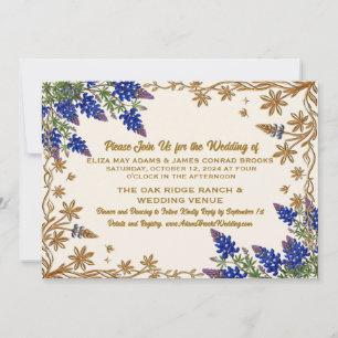 Faire-part de mariage Rustique Texas Blue Evil Eye
