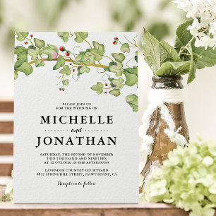 Faire-part de mariage Rustique Verdure   Lierre bo