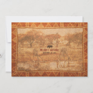 Faire-part de mariage Safari Africain Rhino