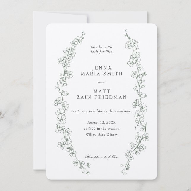 Faire-part de mariage Sage Dream (Devant)