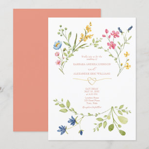 Faire-part de mariage sauvage Boho pêche