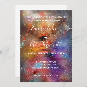 Faire-part de mariage  Script d'aquarelle de Galax
