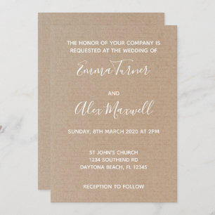 faire-part de mariage Script papier artisanal