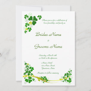 Faire-part de mariage Shamrock élégant