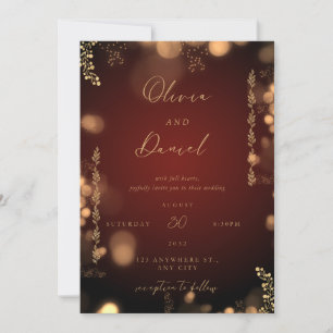 Faire-Part de Mariage Signature Or Brun Acajou 