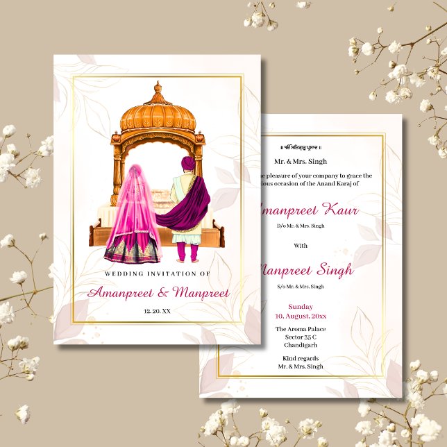 Faire-part de mariage Sikh carte Sikh invitation d (Créateur téléchargé)