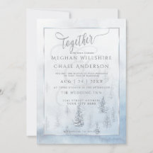 Faire-part de mariage | Silver Blue Winter Wonderl