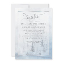Faire-part de mariage | Silver Blue Winter Wonderl