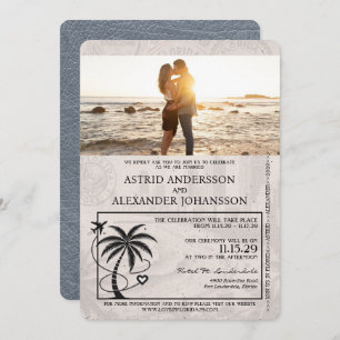 Faire-part de mariage Silver Florida Passport