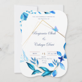 faire-part de mariage simple bleu bébé et blanc