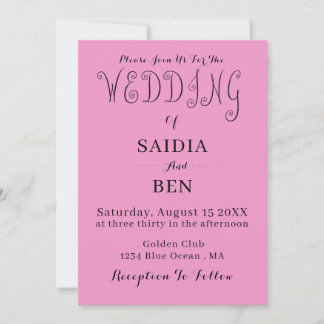 Faire-part de mariage simple classique tout-en-un