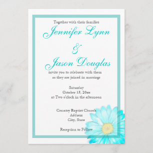 Faire-part de mariage simple de marguerite