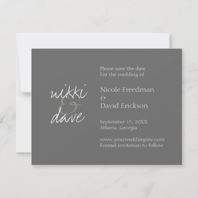Faire-part de mariage simple et chic avec reflets  (Devant)