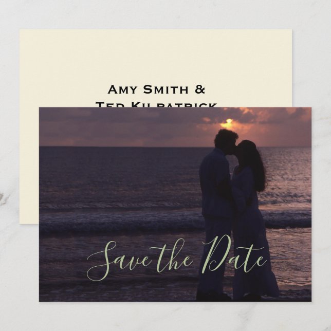 Faire-part de mariage simple Modèle photo personna (Devant / Derrière)