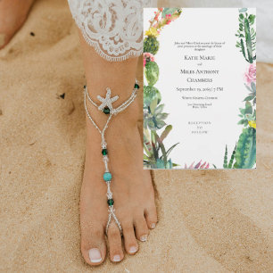 Faire-part de mariage simple moderne cactus succul