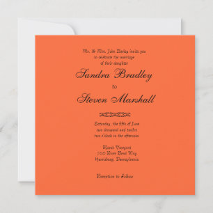 Faire-part de mariage simple orange