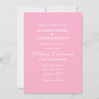 Faire-part de mariage simple rose