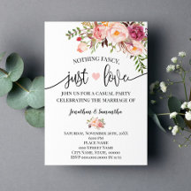 Faire-Part de Mariage Simple Rose Juste de l'Amour