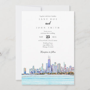 Faire-part de mariage Skyline de Chicago