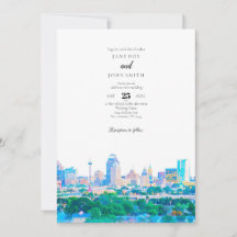 Faire-part de mariage Skyline San Antonio