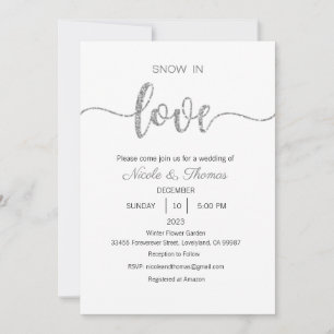 Faire-part de mariage sous la neige, Mariage d'hiv