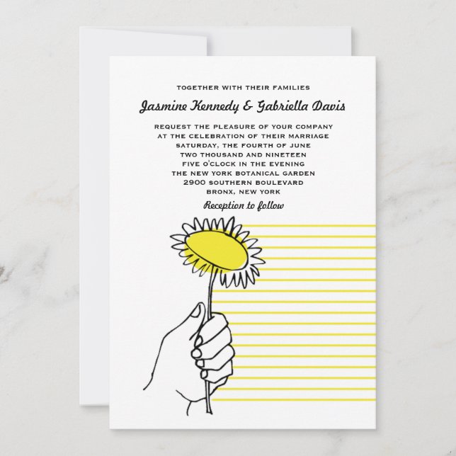 Faire-part de mariage spécial d'homosexuel de jour (Devant)