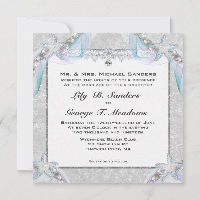 Faire-part de mariage Starfish (Devant)