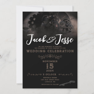 Faire-part de mariage Steampunk - Carte Plat