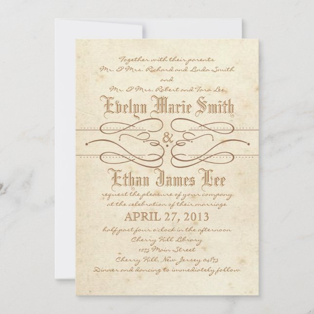 Faire-part de mariage Storybook Swirl (Devant)