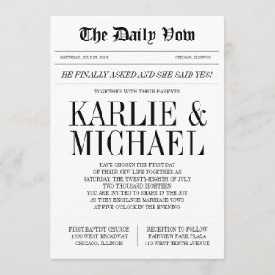Faire-part de mariage Style journal