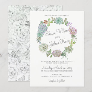 Faire-part de mariage Succulente de germe du déser
