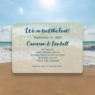 Faire-part de mariage sur fond de plage Nous somme