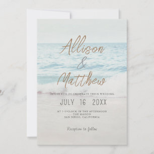 Faire-part de mariage sur la plage Mariage au bord
