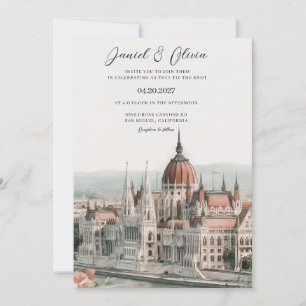 Faire-part de mariage sur la skyline de Budapest H