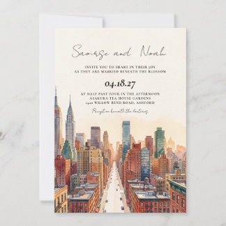 Faire-part de mariage sur la skyline de NYC