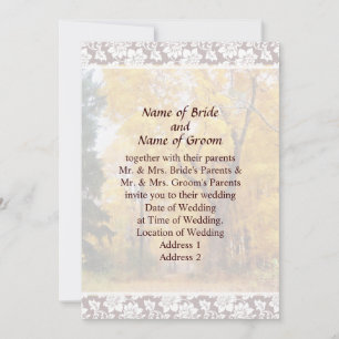Faire-part de mariage sur le thème de l'automne