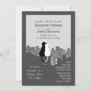 Faire-part de mariage sur le thème du chat drôle