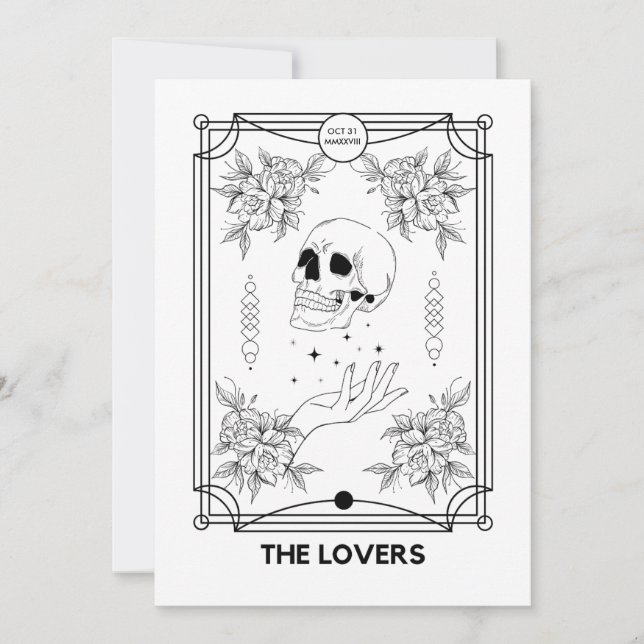 Faire-part de mariage Tarot des Amoureux (Devant)