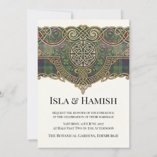 Faire-part de mariage tartan celtique