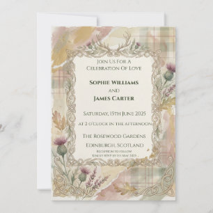 Faire-part de mariage Tartan Chardon d'Automne